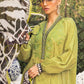 Green Printed casual suit with chiffon dupatta