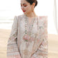 Embroidered suit with organza floral dupatta