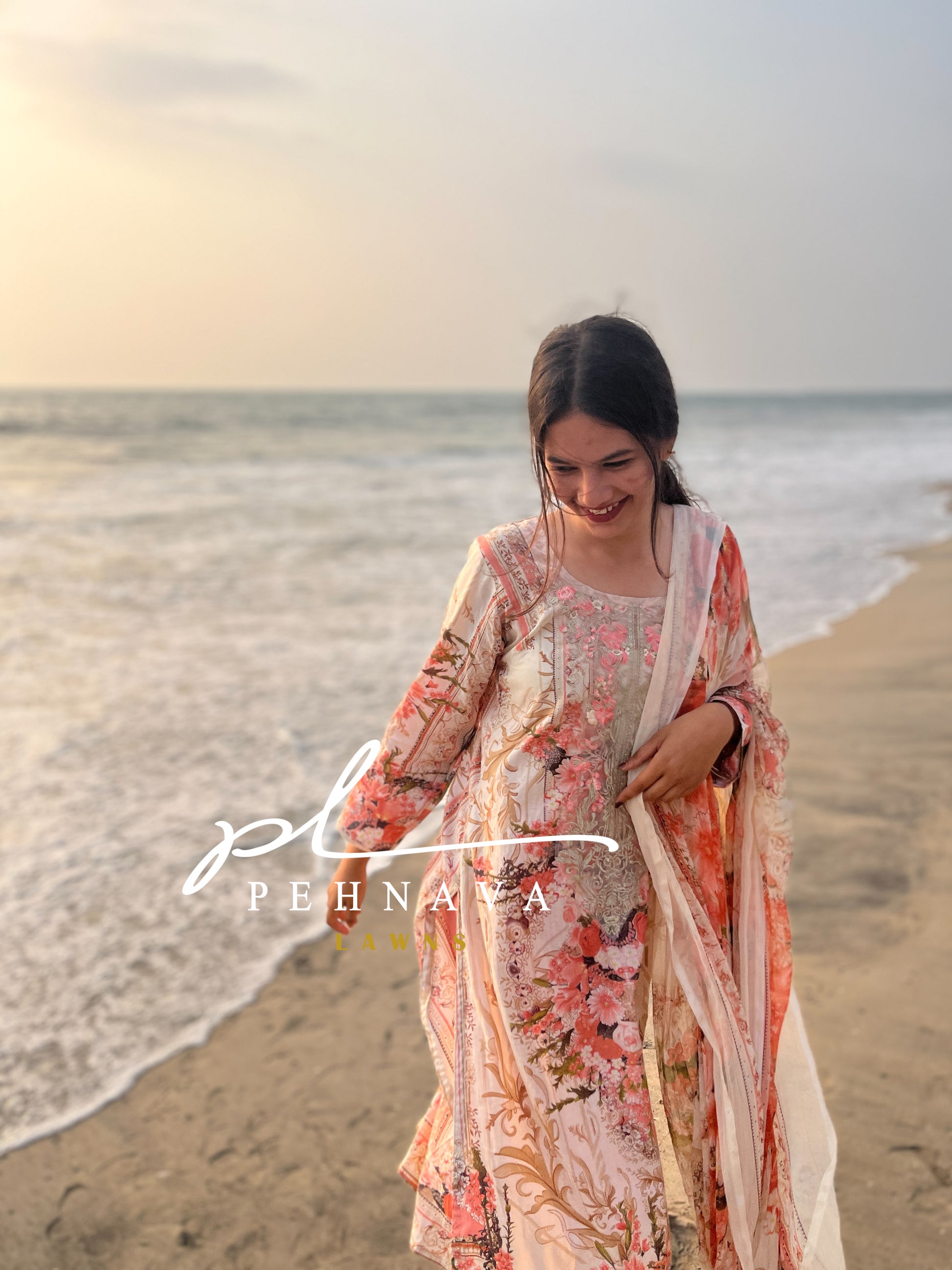 Beautiful Peach casual suit - Pehnava Lawns