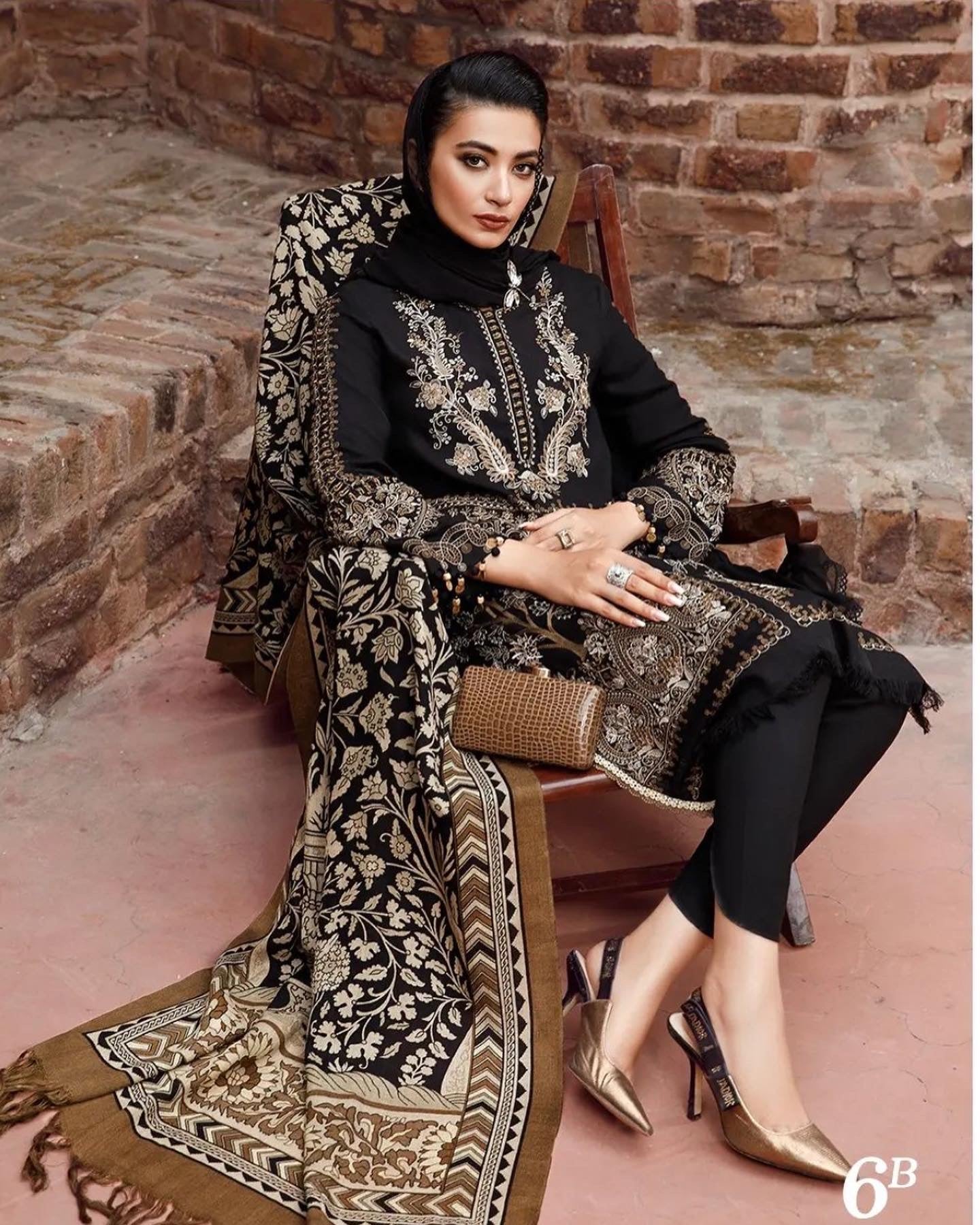 Rayon black embroidered casual wear - Pehnava Lawns